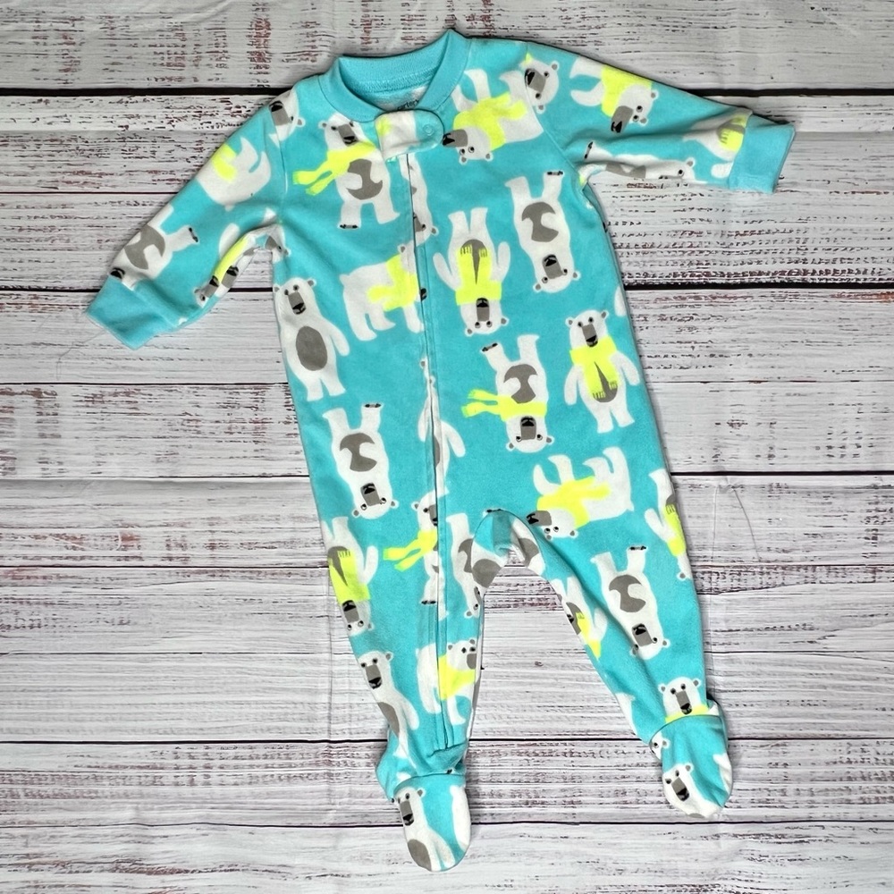 Carter’s Fleece Polar Bear Zip Up Footie Pajama
